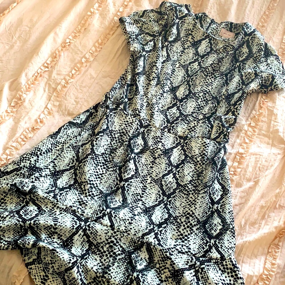 Snakeskin ruffled dress